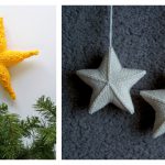 3D Star Ornament Free Knitting Pattern
