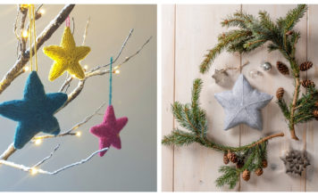 3D Star Ornament Free Knitting Pattern