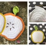 Adorable Apple Dishcloth Free Crochet Pattern f