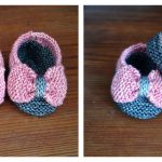 Baby Slippers with Bow Free Knitting Pattern