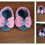 Baby Slippers with Bow Free Knitting Pattern
