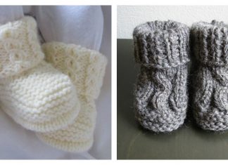 Cable Baby Booties Knitting Patterns