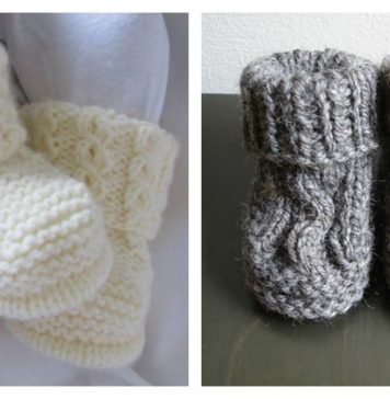 Cable Baby Booties Knitting Patterns