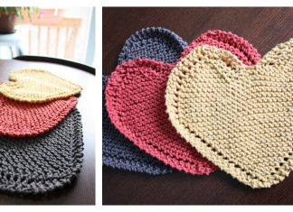 Heart Shaped Dishcloth Free Knitting Pattern