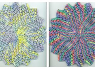 Round Sunburst Dishcloth Free Knitting Pattern