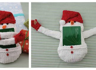 Snowman Gift Card Cozy Free Knitting Pattern