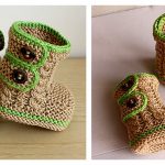 Cable Baby Booties Knitting Pattern