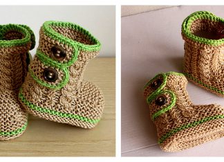 Cable Baby Booties Knitting Pattern