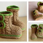 Cable Baby Booties Knitting Pattern