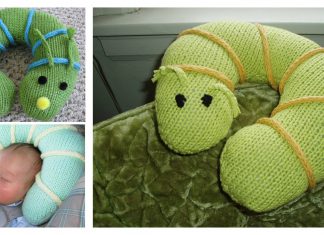 Easy Baby Buddy Inchworm Pillow Free Knitting Pattern