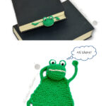 Flat Frog Bookmark Free Knitting Pattern