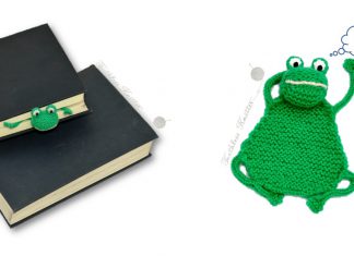 Flat Frog Bookmark Free Knitting Pattern