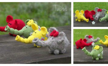 Flower Power Elephants Free Knitting Pattern