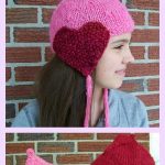 Matching Hearts Hat Free Knitting Pattern