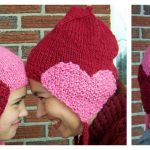 Matching Hearts Hat Free Knitting Pattern