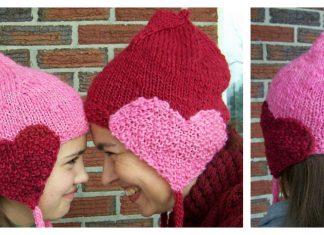 Matching Hearts Hat Free Knitting Pattern