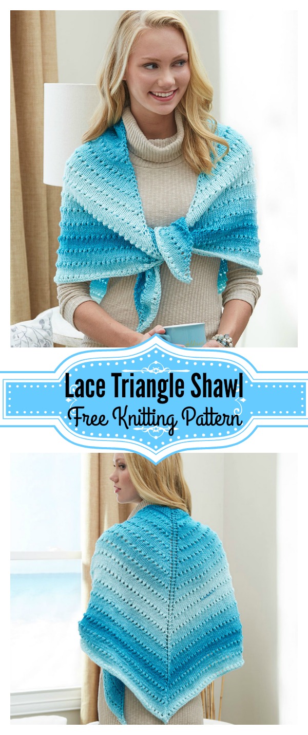 Simple Lace Triangle Shawl Free Knitting Pattern