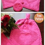 Two Hearts as One Kitchen Hanging Hand Towel Free Knitting Pattern