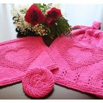 Two Hearts as One Kitchen Hanging Hand Towel Free Knitting Pattern