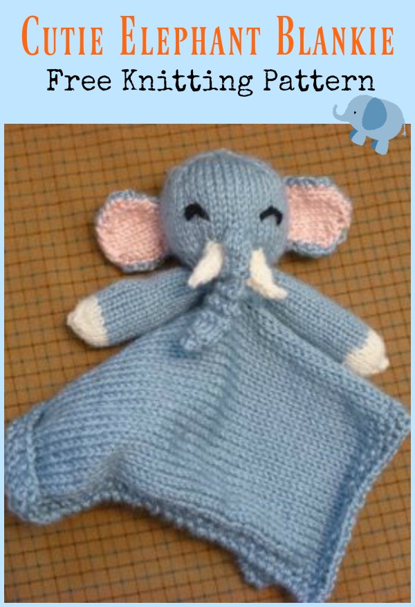 Cutie Elephant Blankie Free Knitting Pattern