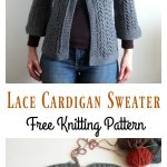 February Lady Lace Cardigan Sweater Free Knitting Pattern