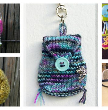 Mini Bag Keychain Free Knitting Pattern