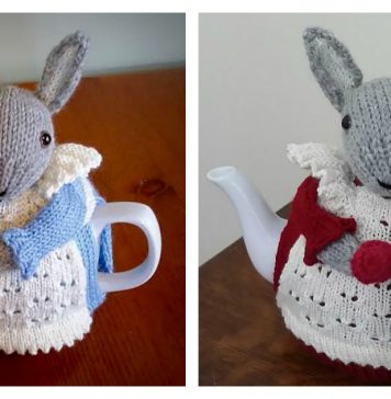 Mrs. Bunny Rabbit Tea Cozy Free Knitting Pattern