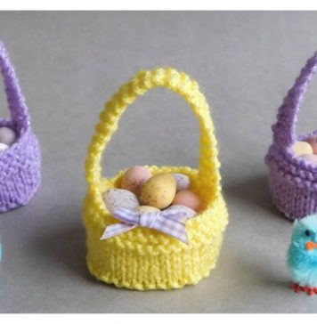 Sweet Little Easter Baskets Free Knitting Pattern