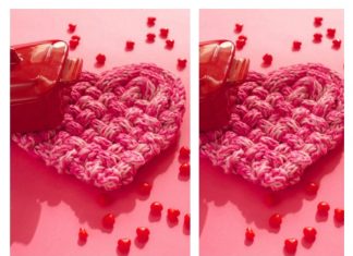 Woven Heart Shaped Coaster Free Knitting Pattern