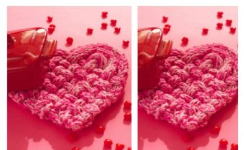 Woven Heart Shaped Coaster Free Knitting Pattern