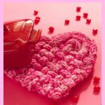Woven Heart Shaped Coaster Free Knitting Pattern