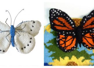 3D Butterfly Free Knitting Pattern