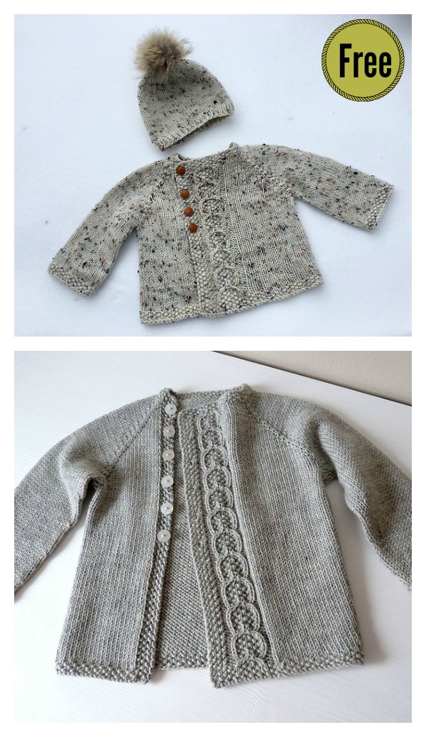 Olive You Baby Cardigan Free Knitting Pattern