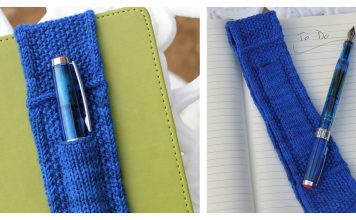 Journal Band with Pen Pocket Free Knitting Pattern