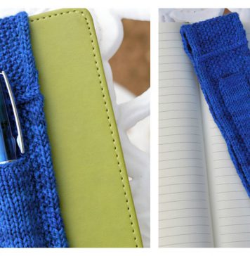 Journal Band with Pen Pocket Free Knitting Pattern