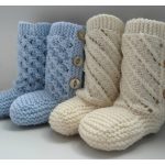 Baby Booties with Buttons Free Knitting Pattern