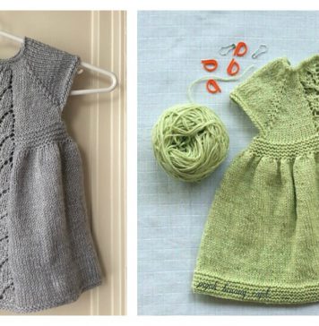 Leaf Love Baby Dress Free Knitting Pattern