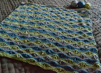 Sea Foam Wave Drop Stitch Baby Blanket Free Knitting Pattern