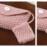 Silky Pink Evening Bag with Coin Purse Free Knitting Pattern