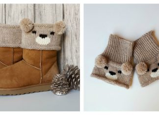 Teddy Bear Boot Toppers Free Knitting Pattern