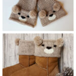 Teddy Bear Boot Toppers Knitting Pattern
