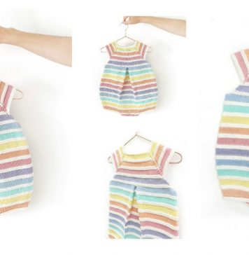 Baby Rainbow Romper Free Knitting Pattern