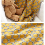 Honeycomb Afghan Baby Blanket Free Knitting Pattern
