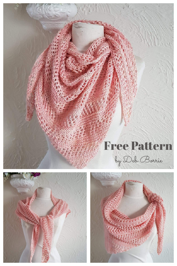 Triangle Lace Shawl Free Knitting Pattern