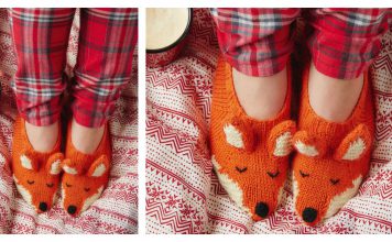 Fox Slippers Free Knitting Pattern