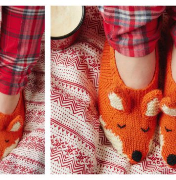 Fox Slippers Free Knitting Pattern
