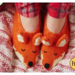 Fox Slippers Free Knitting Pattern