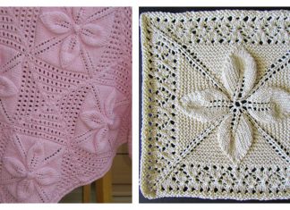 Leaf Motifs Afghan Baby Blanket Free Knitting Pattern