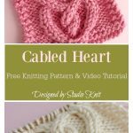 Cabled Heart Free Knitting Pattern and Video Tutorial