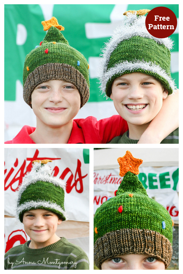 Christmas Tree Hat Free Knitting Pattern